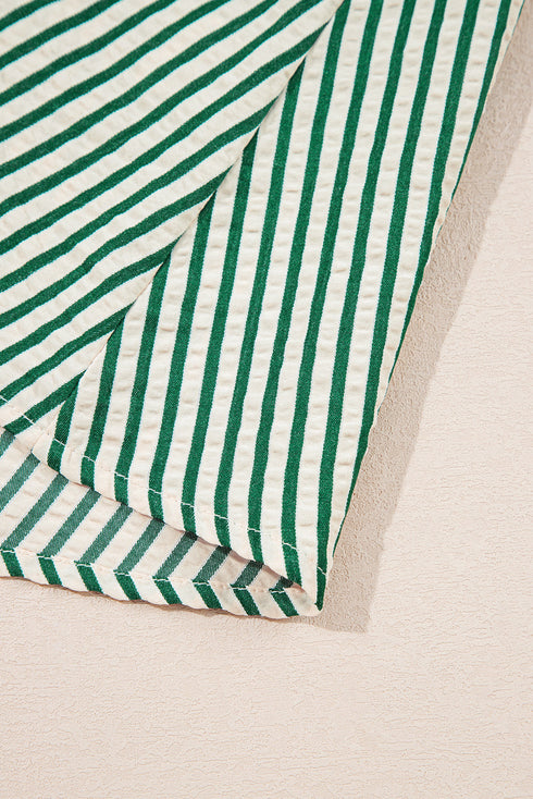 green stripe midi dress