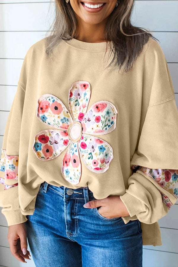 floral patched sweatshirt