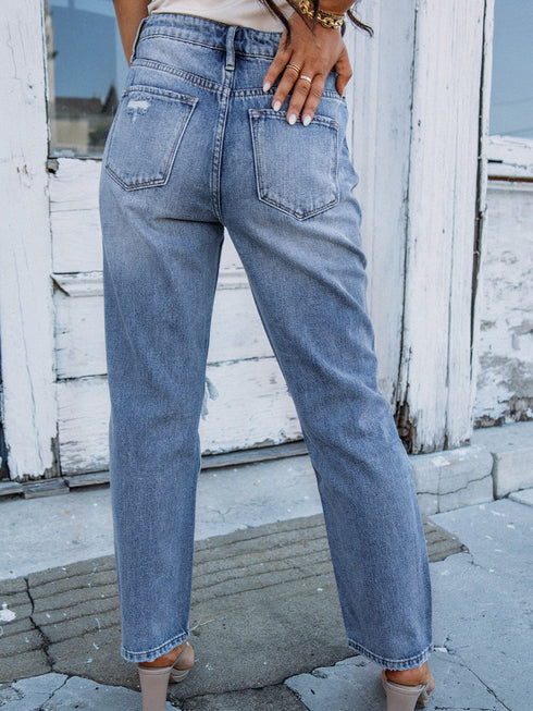 womens-pants-high-waist-ripped-raw-edge-comfort-loose-pants