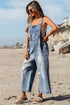 wide leg denim overalls