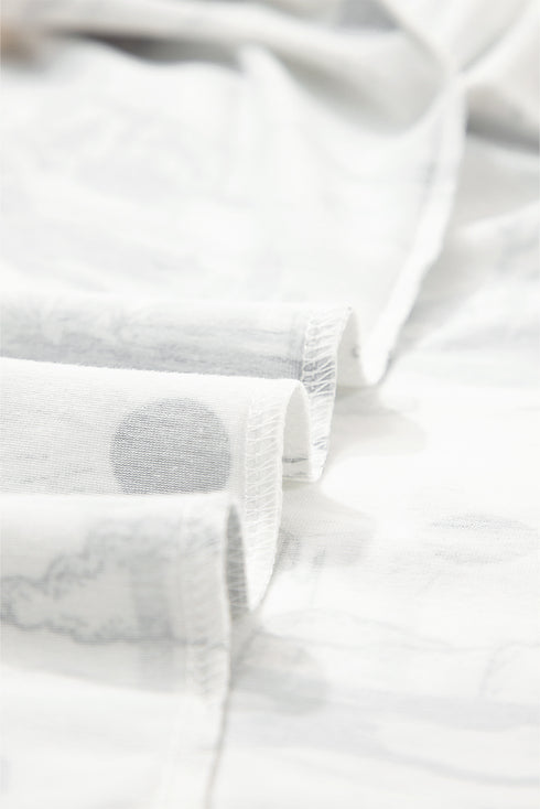 White Desert Sand Print Short Sleeve Knit Top