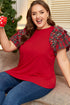red plus size top