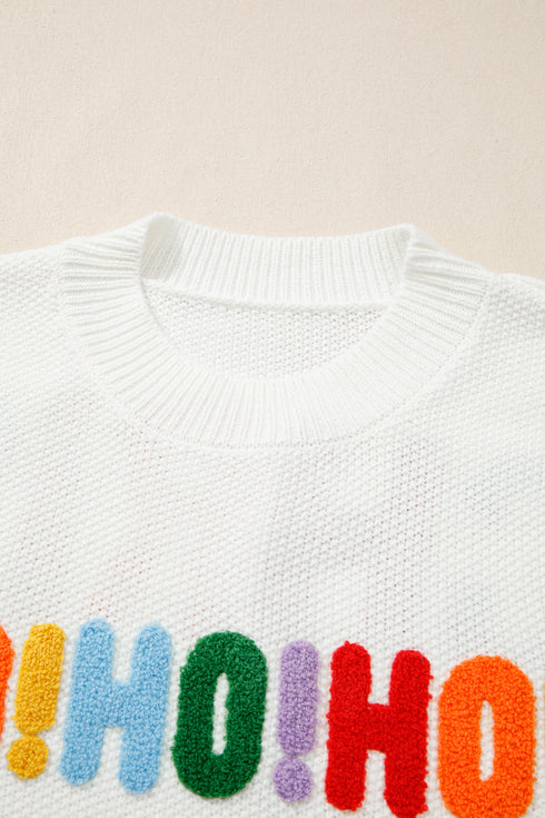 white holiday sweater