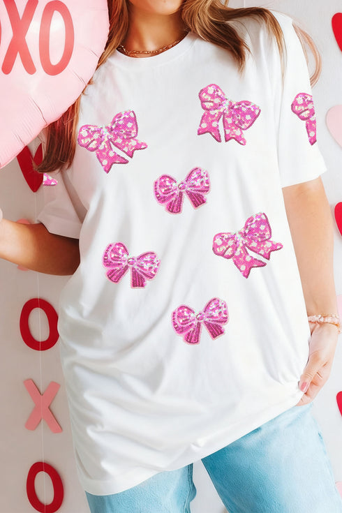 bow patched graphic tee