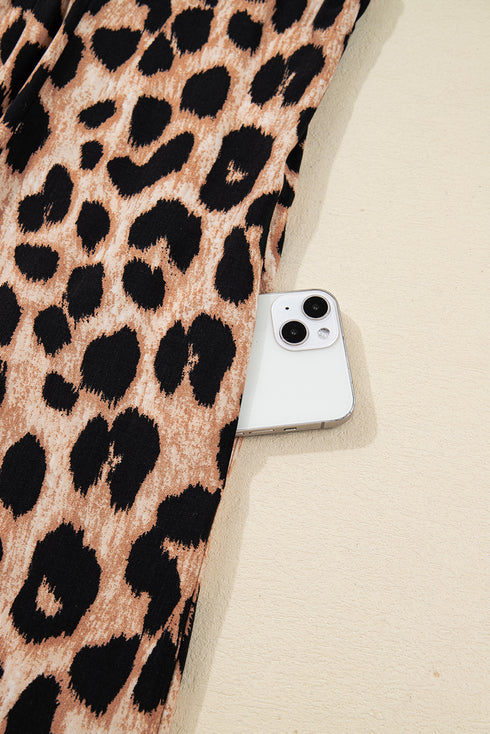 leopard print midi dress