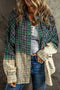 blackish-green-contrast-plaid-patchwork-chest-pocket-button-up-shacket