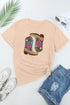 khaki-sequined-western-boots-crew-neck-graphic-tee