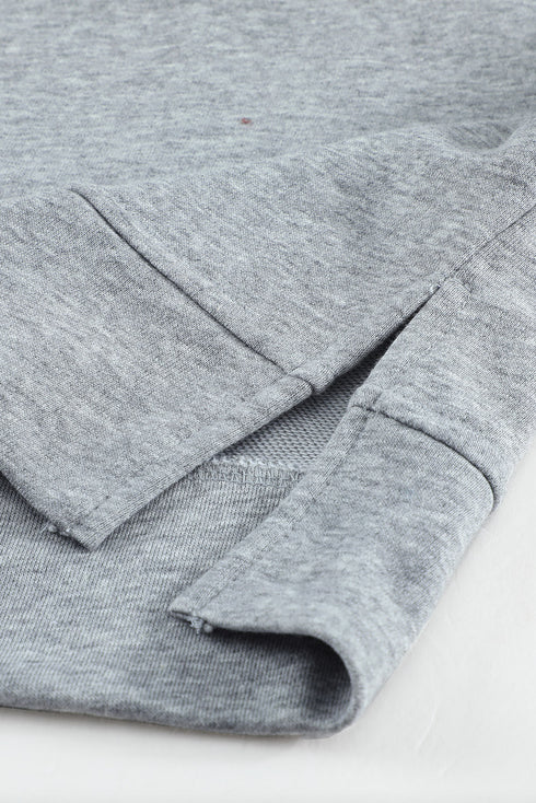 Colorblock Contrast Stitching Sweatshirt with Slits