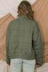 Green Zip-Up Pocket Quilted Jacket