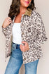 Brown Leopard Print Button Front Contrast Collar Patchwork Jacket