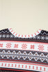 Black Retro Christmas Pattern Loose Pullover 2pcs Lounge Pant Set