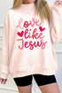 Light Pink love like Jesus Valentines Day Mock Neck Sweatshirt