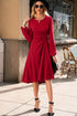 red midi dress