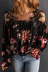 casual-feather-print-off-shoulder-strap-blouse