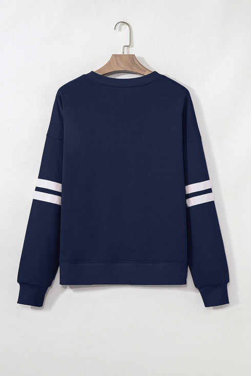 varsity stripe sweatshirt