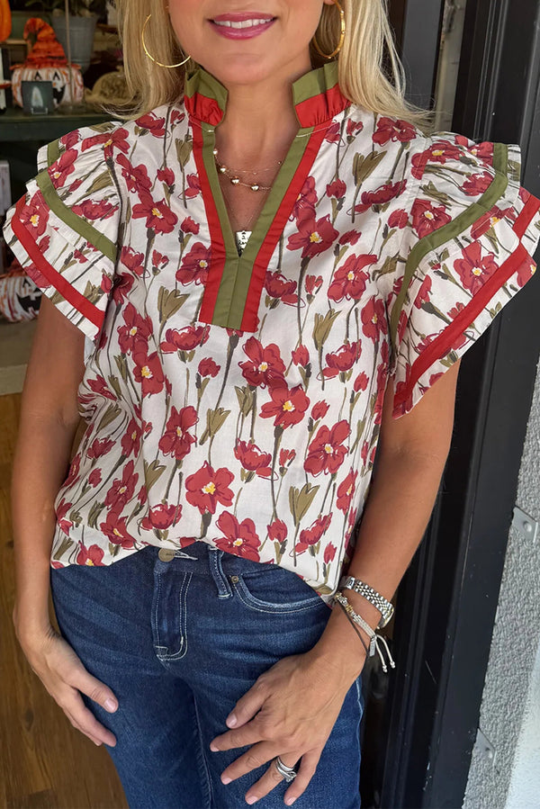 floral print blouse