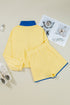 color block pullover short set