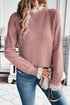 Fushia Contrast Lace Frilled Trim Raglan Sleeve Sweater