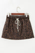 leopard denim skort
