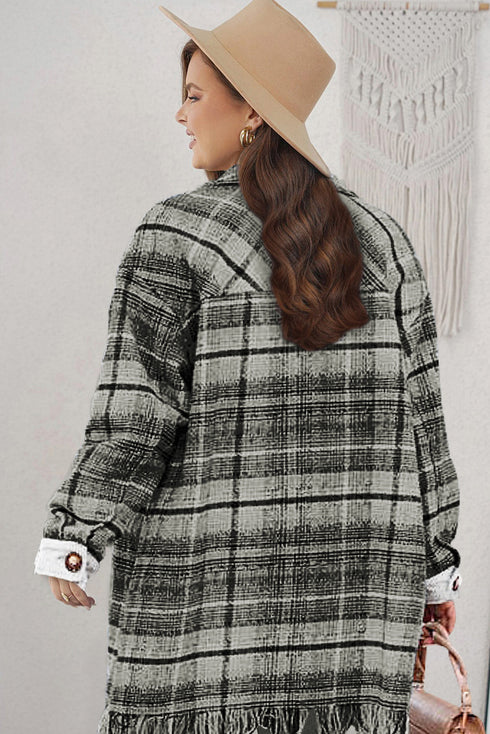 plus size plaid coat