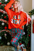 Multicolor ALL IS BRIGHT Graphic Christmas Plaid Pajamas Set