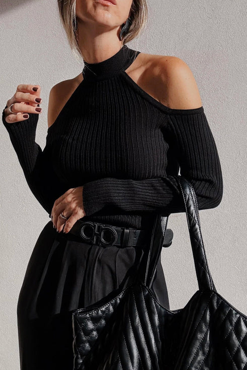 choker neck sweater