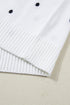White Elegant Polka Dot Bubble Short Sleeve Sweater