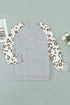 Gray Round Neck Leopard Long Sleeve Top
