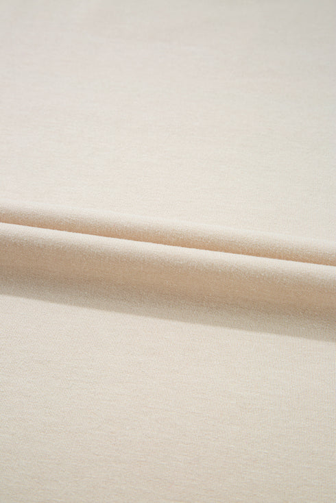 Beige Vibrant Striped Detail Athleisure 2pcs Short Set