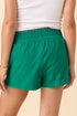 Sea Green Elastic Waist Varsity Striped Detail Athleisure Shorts