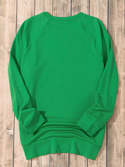 green-solid-round-neck-raglan-sleeve-sweatshirt