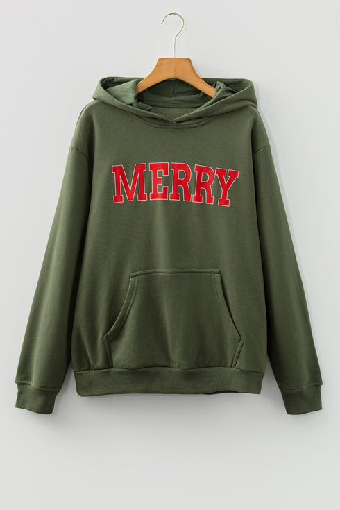 Green Loose Kangaroo Pocket Hoodie