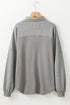 Medium Grey Waffle Knit Patchwork Exposed Seam Loose Shacket
