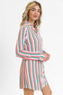 Pink Stripe Christmas Long Sleeve Shirt Style Lounge Dress