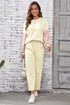 Apricot 2pcs Color Block Pullover Loose Pant Set