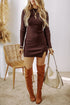 brown sweater dress