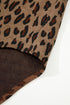 Chestnut Leopard Print Contrast Texture Patchwork Button Flap Pocket Casual Shacket