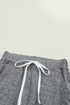 Gray Drawstring Elastic Waistband Pocketed Joggers