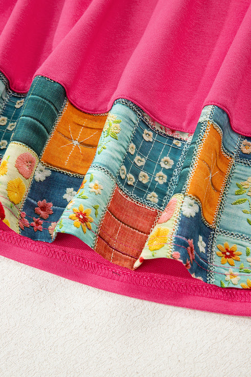 floral hem long sleeve top