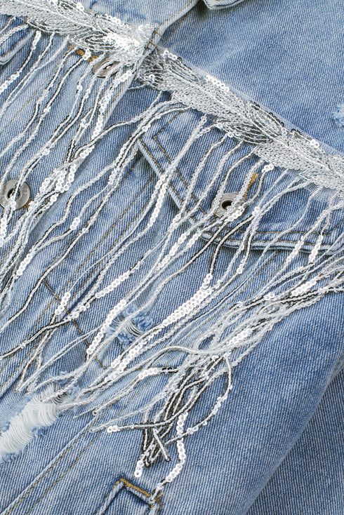 sky-blue-sequin-embellished-fringe-distressed-denim-jacket