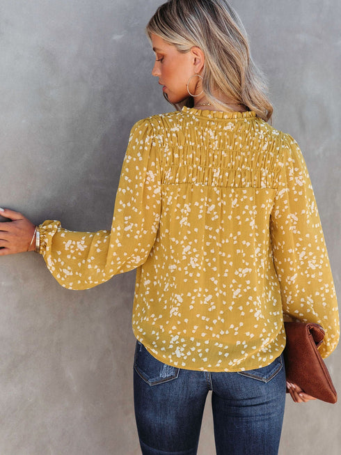 yellow-split-neck-fall-printed-crinkled-blouse
