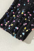 Black Rhinestone Decor Multicolor Confetti Sweater Cardigan