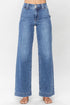 Sky Blue Double Button Zip Fly Straight Leg Jeans