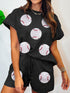 black-trendy-texture-sequin-baseball-graphic-short-2pcs-set