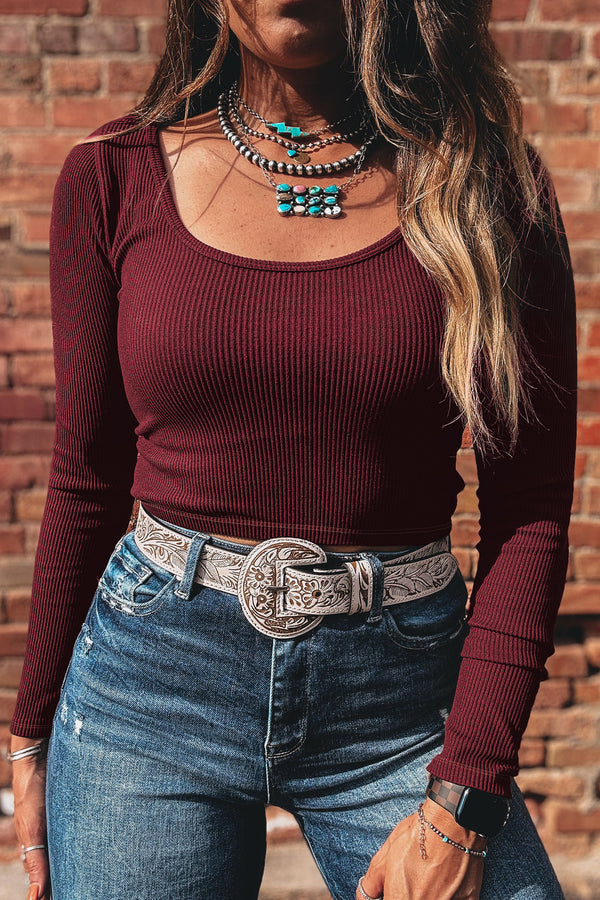 long sleeve cropped top