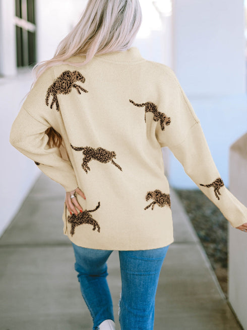 parchment-lively-cheetah-print-high-neck-split-hem-sweater