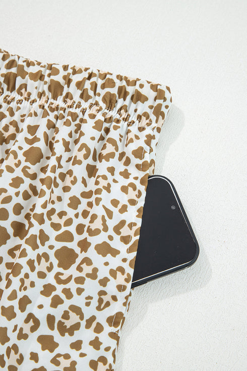 leopard drawstring pants