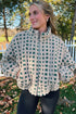 Green Plush Plaid Zip Up Cozy Winter Coat
