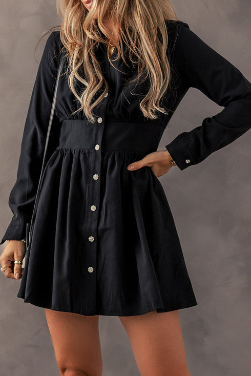 black-mini-shirt-dress