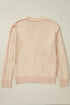Beige Open Knit Drop Shoulder Sweater Cardigan